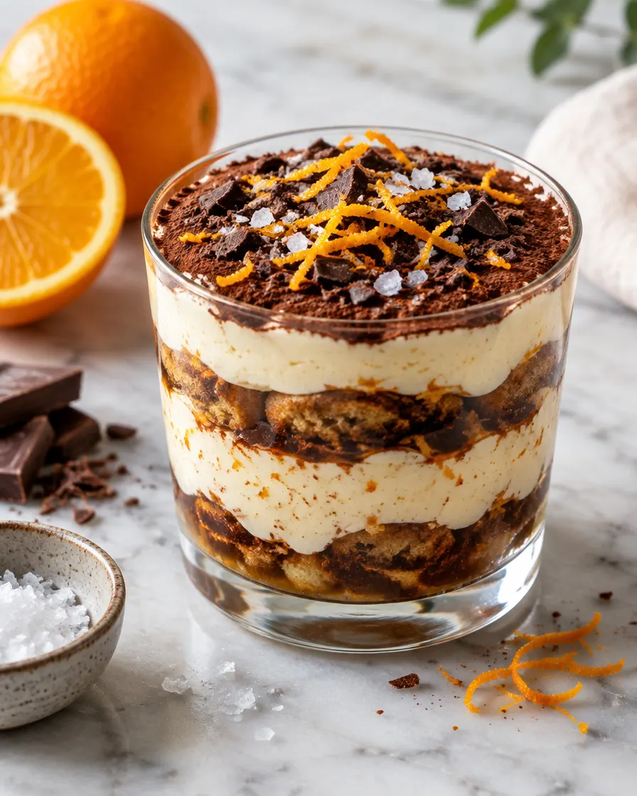 Salted chocolate and orange tiramisu